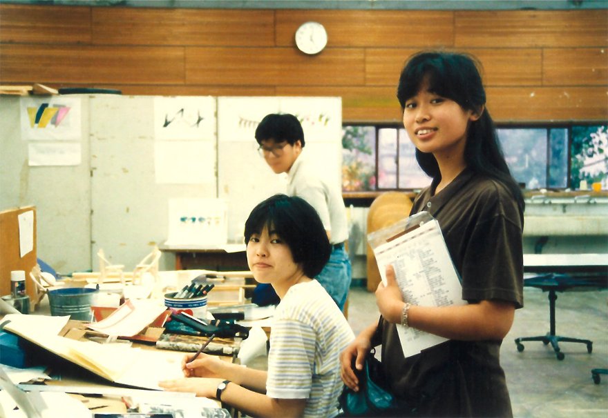 当時のデザイン棟での一コマ